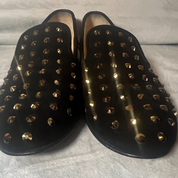 Giuseppe Zanotti |Black Suede Crystal Studded Loafers | Size 37 - Picture 5 of 6